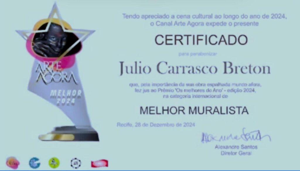 JULIO CARRASCO BRETÓN, MURALISTA DEL AÑO.