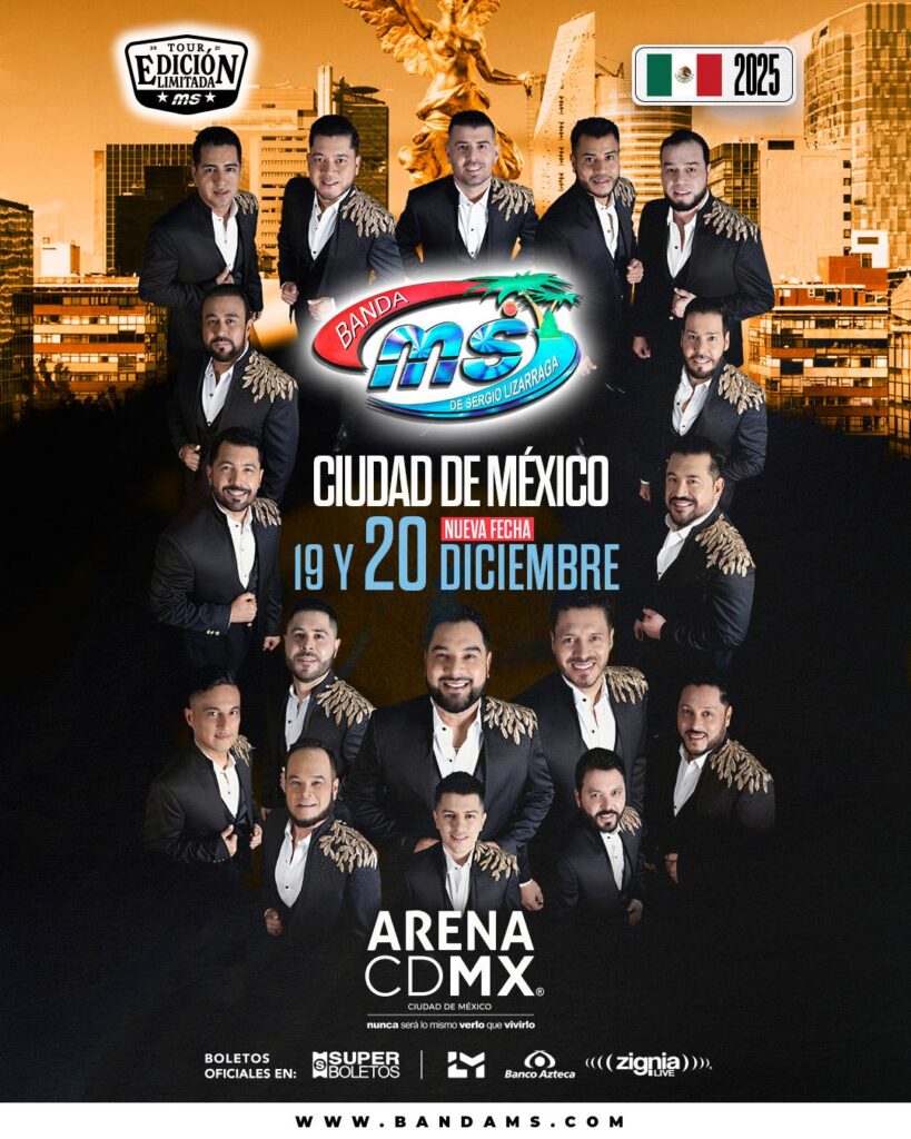 Debido al éxito, la BANDA MS abre una nueva fecha en la Arena CDMX