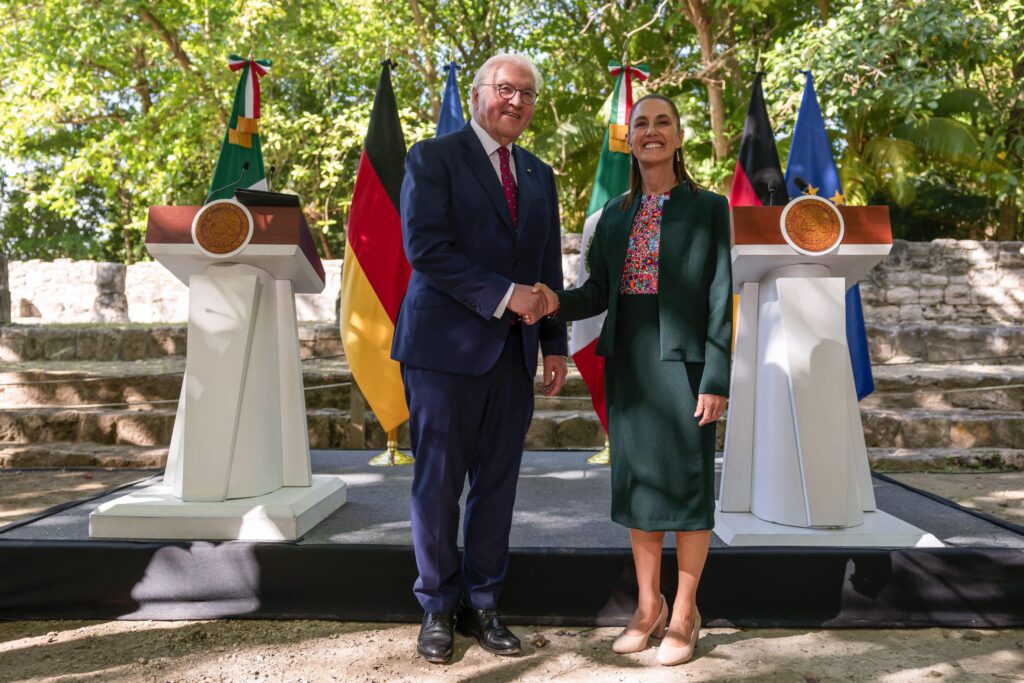 Sheinbaum recibe al presidente alemán en Cancún para tratar asuntos de inversión y comercio entre las dos naciones