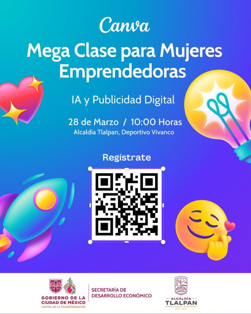 Democratiza Sedeco  CDMX el acceso a la tecnología con mega clase de IA y publicidad  digital impartida por  CANVA