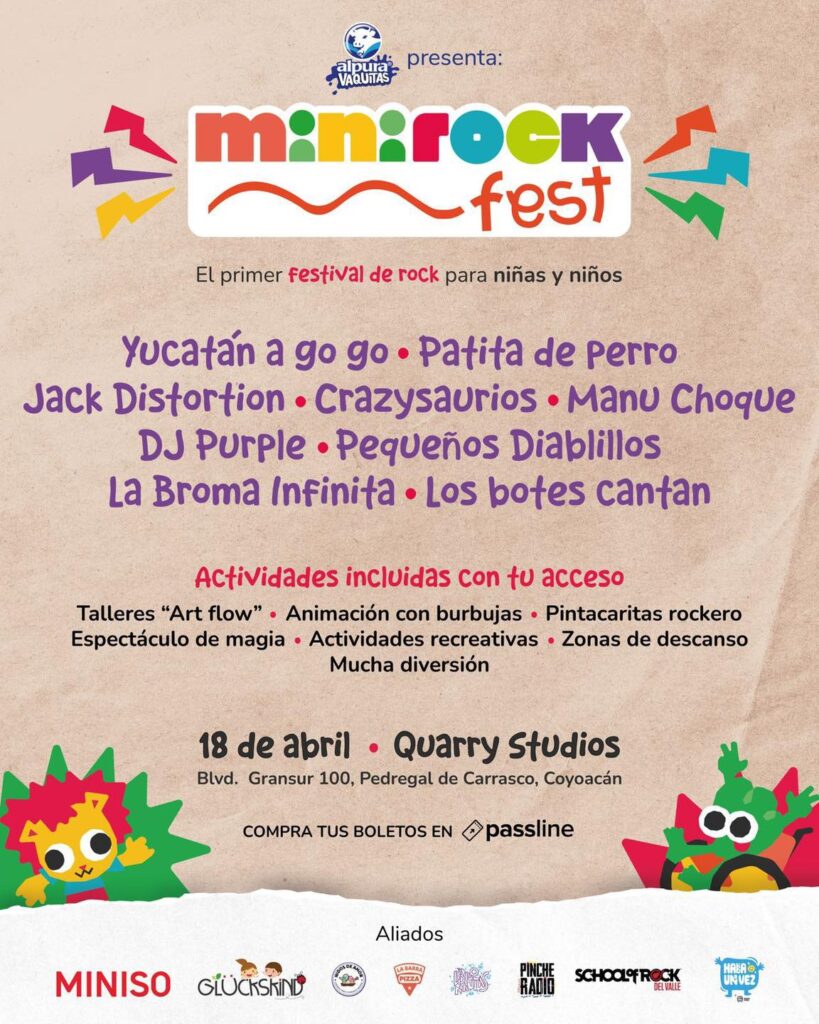 MINI ROCK FEST ANUNCIA NUEVA SEDE CON UN FESTIVAL HECHO PARA QUE LOS NIÑOS GRITEN, BRINQUEN Y SEAN LIBRES