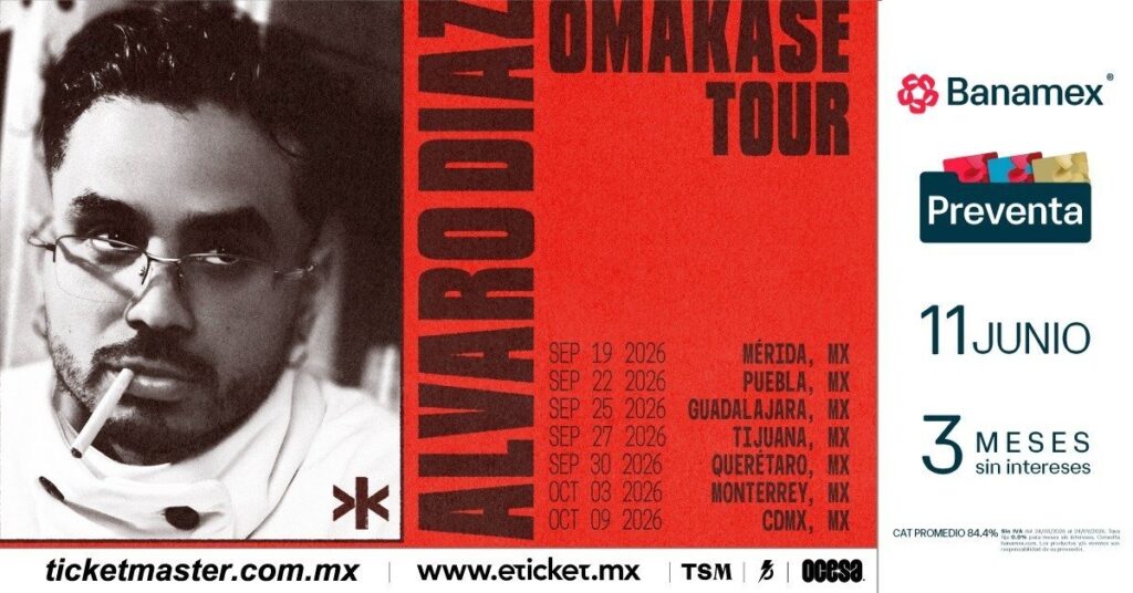 ÁLVARO DÍAZ ANUNCIA SU OMAKASE TOUR POR 33 CIUDADES EN LATINOAMÉRICA Y EE. UU. TRAS EL ENORME ÉXITO DE SU ÁLBUM ACLAMADO POR LA CRÍTICA