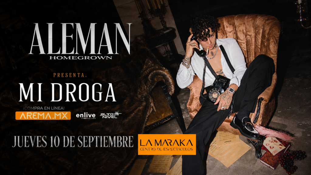 Alemán presentará “Mi Droga” en La Maraka bajo la producción de Alto Nivel