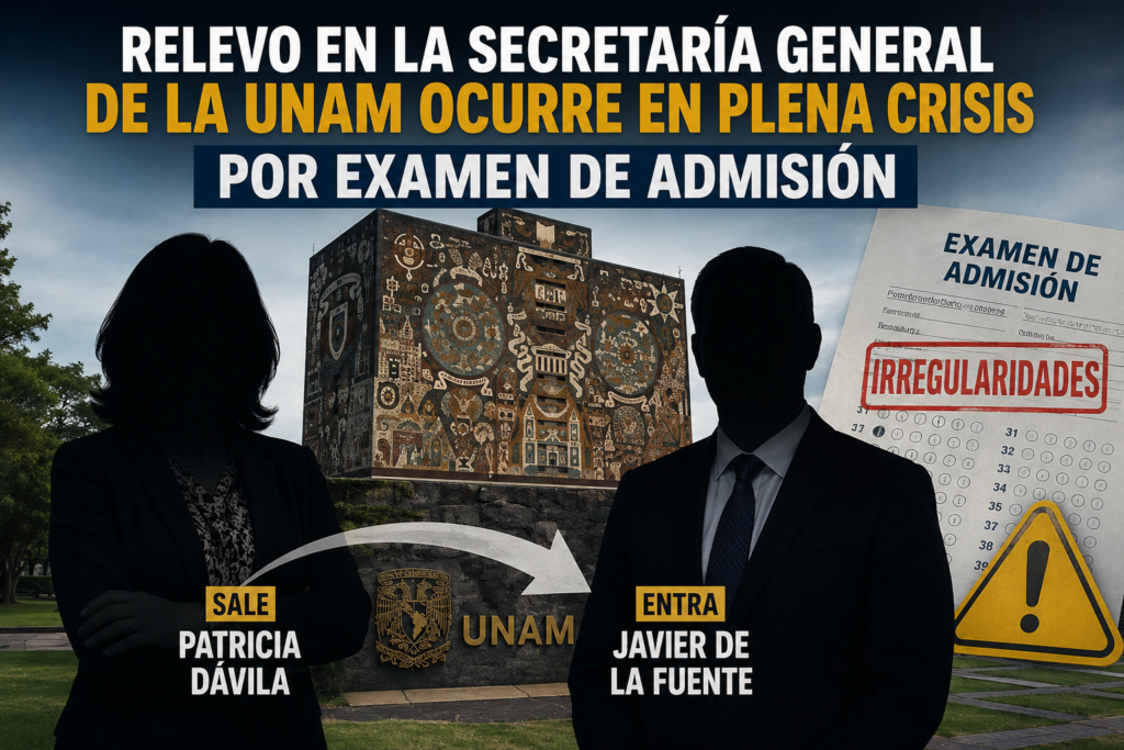 Relevo en la Secretaría General de la UNAM ocurre en plena crisis por examen de admisión