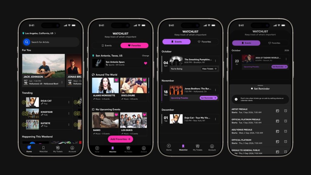 Ticketmaster renueva su app para hacer más fácil y personalizado descubrir y seguir eventos en vivo