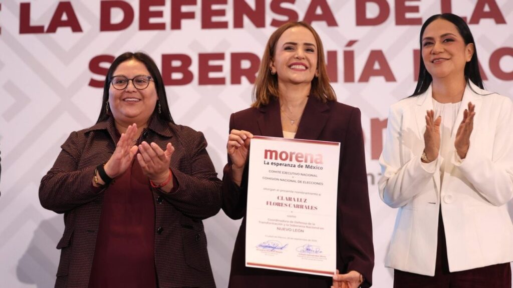 Clara Luz Flores encabezará a Morena rumbo a 2027 en Nuevo León