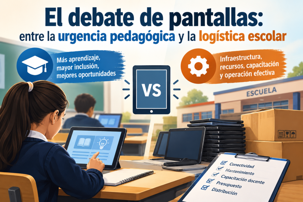 El debate de pantallas: entre la urgencia pedagógica y la logística escolar