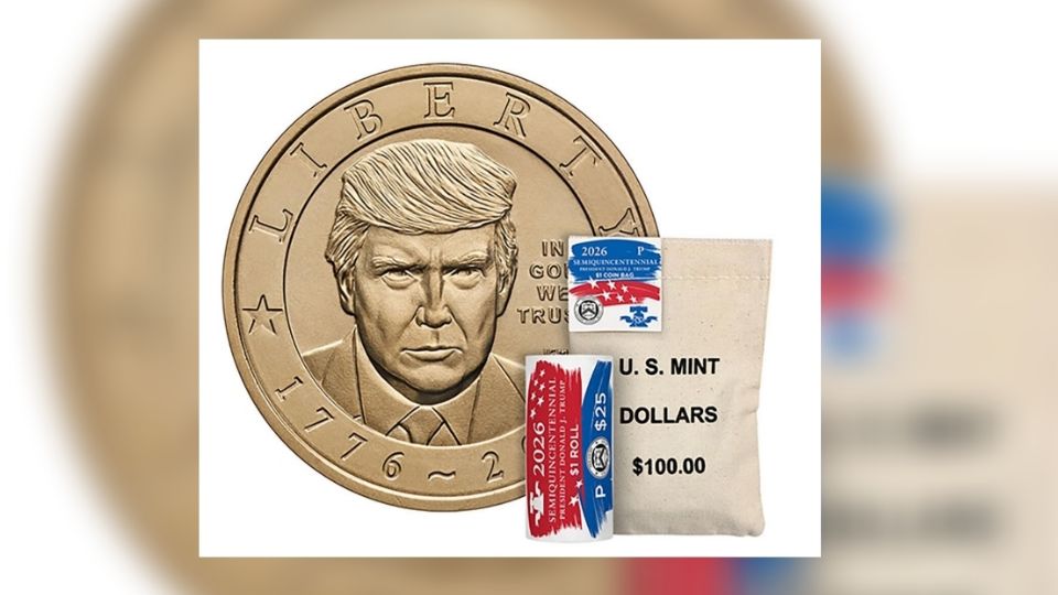 Salen a la venta monedas conmemorativas de un dólar con el rostro de Trump