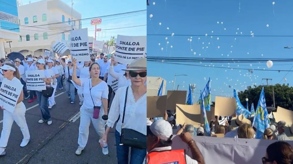 Sinaloa ponte de pie»: cientos de ciudadanos salen a las calles de Culiacán para exigir paz
