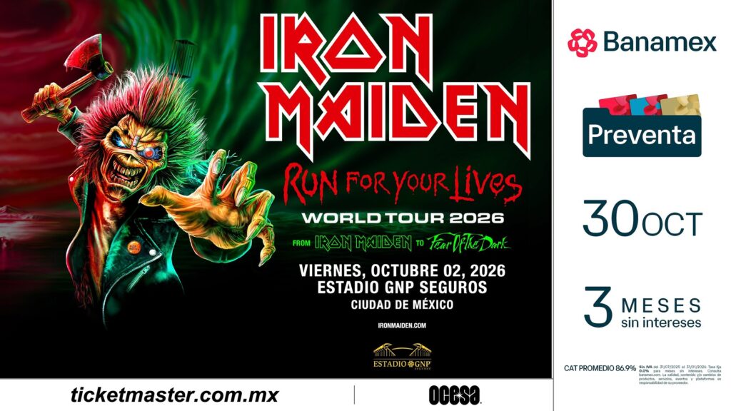 Iron Maiden regresa a México con una noche de clásicos y 50 años de heavy metal